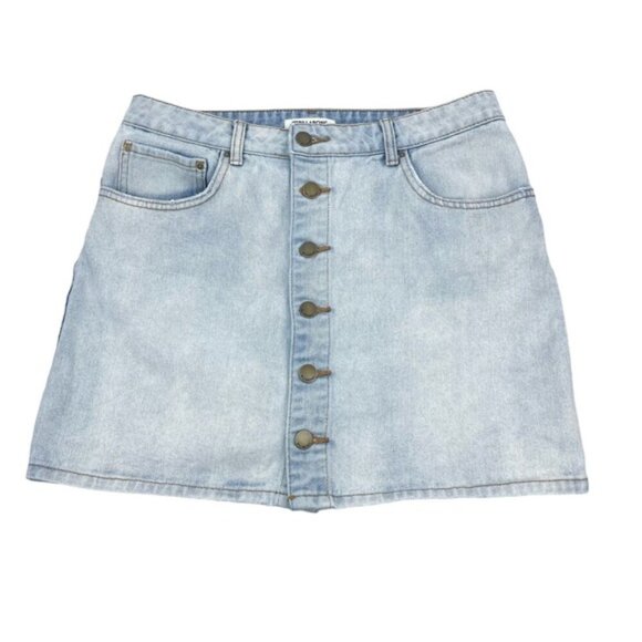 BILLABONG Good Life Button Front Denim Mini Skirt Sz 31 - Picture 4 of 7